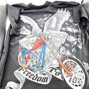 Malibu Dreams Motorcycle Shirt Large Double Sided Spider Man Freedom Biker